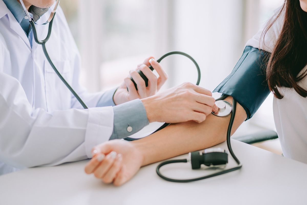 Doctor with patient